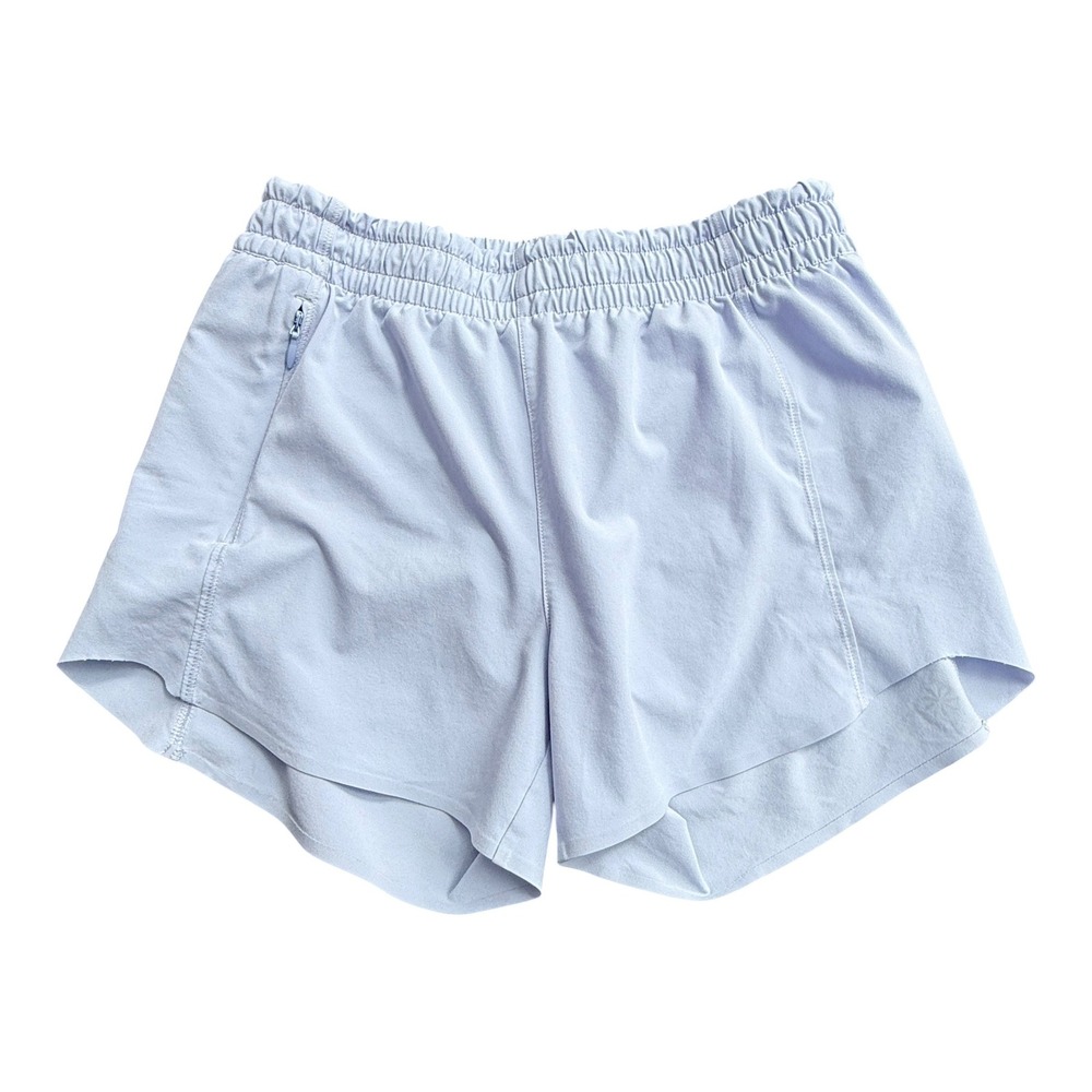Athleta Girl Heart The Hustle Shorts Kids XL 14 Light Blue Active Zip Pocket